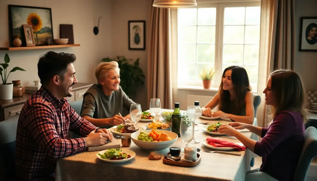 A family harmoniously integrates intermittent fasting into their daily routine.