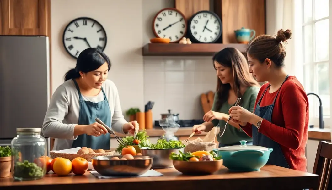 A family harmoniously integrates intermittent fasting into their daily routine.