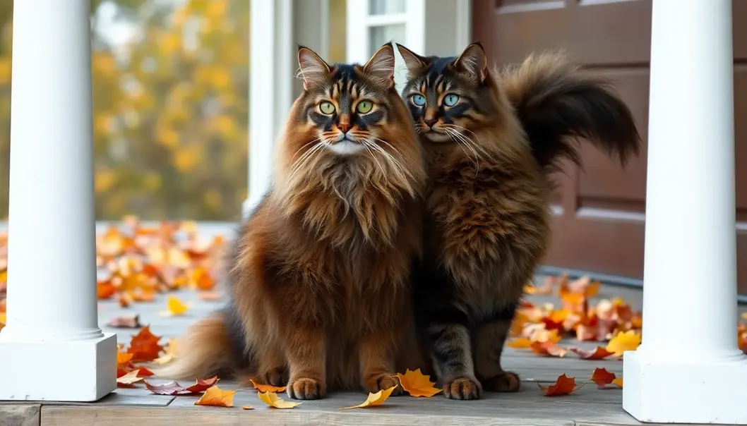 A Maine Coon showing off its majestic furry glory.